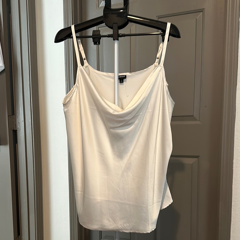 Elegant White Cowl Neck Top